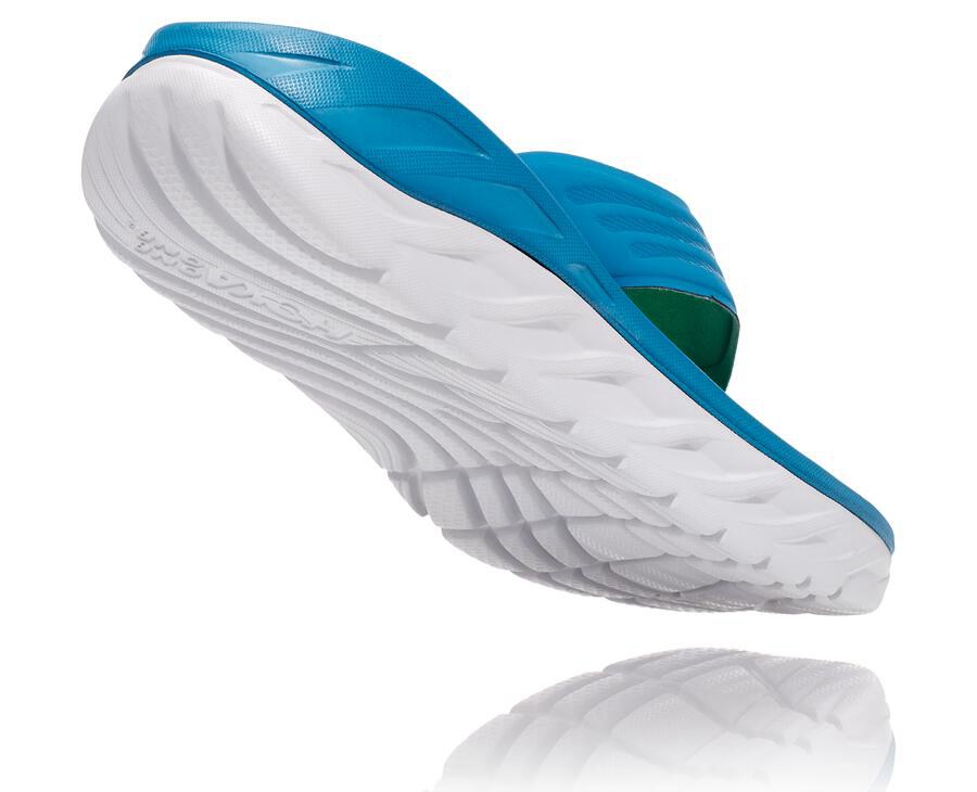 Sandalias Hoka One One Hombre - Ora Recovery Flip - Azules/Blancas - WGB650148